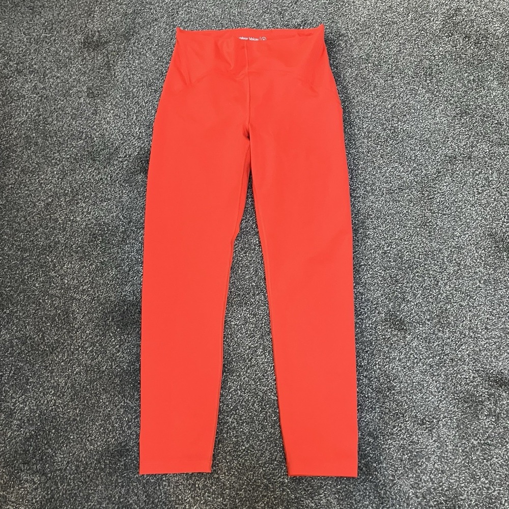 Outdoor‎ Voices Leggings Women's Medium Orange Coolmax Yoga Pants Workout